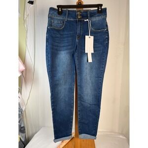 Honey & Bristle Petite High Rise Skinny Jeans Medium Wash Blue PT6145-MED 8P NEW